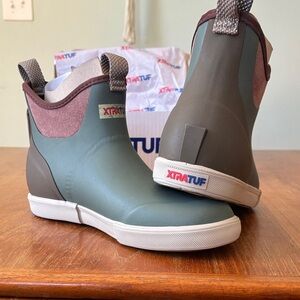 XTRATUF Women's Green & Mauve Ankle Rain Boots